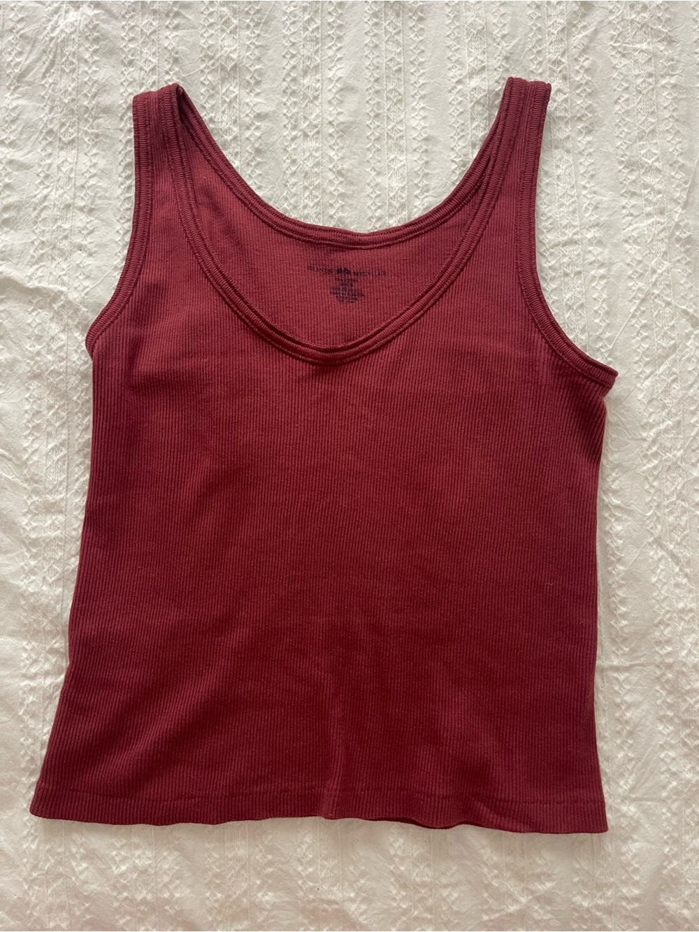 Brandy Melville Ribbed Tank Top - Burgundy